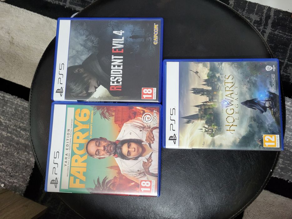 Farcry 6, Hogwarts Legacy, Resident Evil 4 PS5