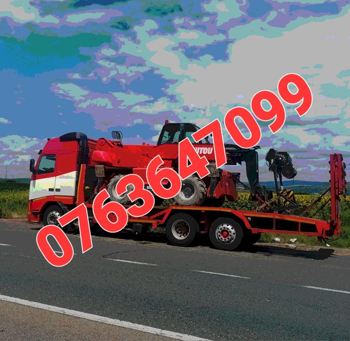 Transport utilaje,excavatoare,buldo,tractoare,dube