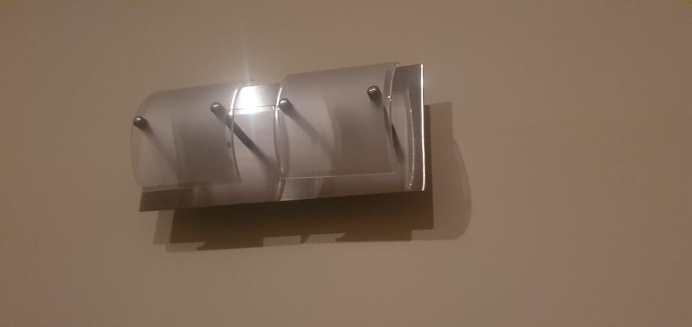 Vand 2 aplice inox+sticla mată, stare perfecta!