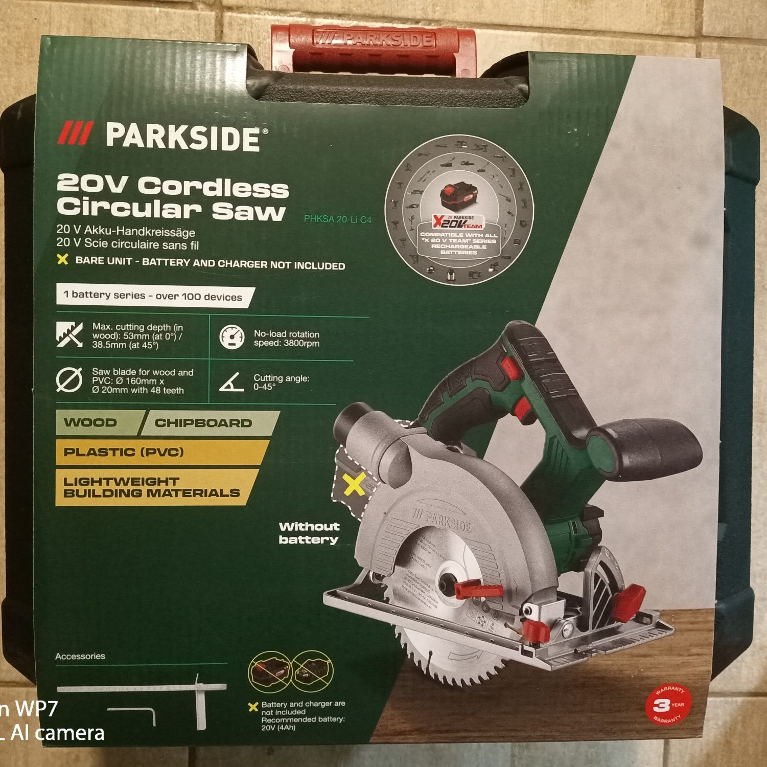 Parkside ferastrau circular C4 fierastrau cu disc bateri 20V 8A 4A 12A