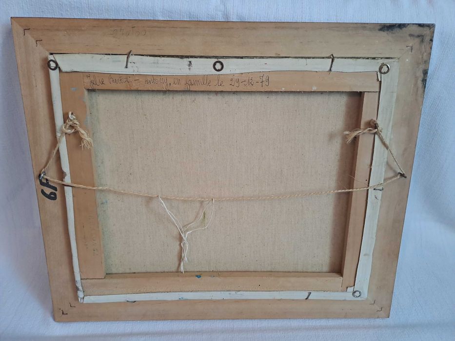 tablou vechi pictura pe panza 49/41 cm semnat Bartoli