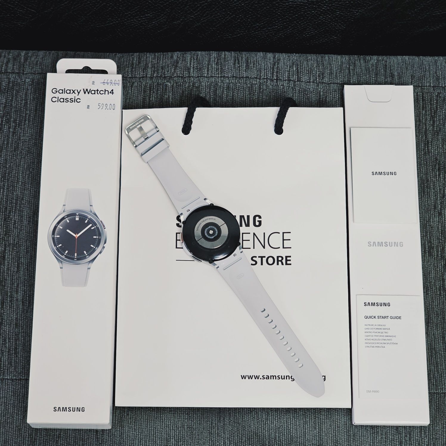 НОВ* 46mm Samsung Watch 4 Classic Гаранция Experience Store '24 Silver