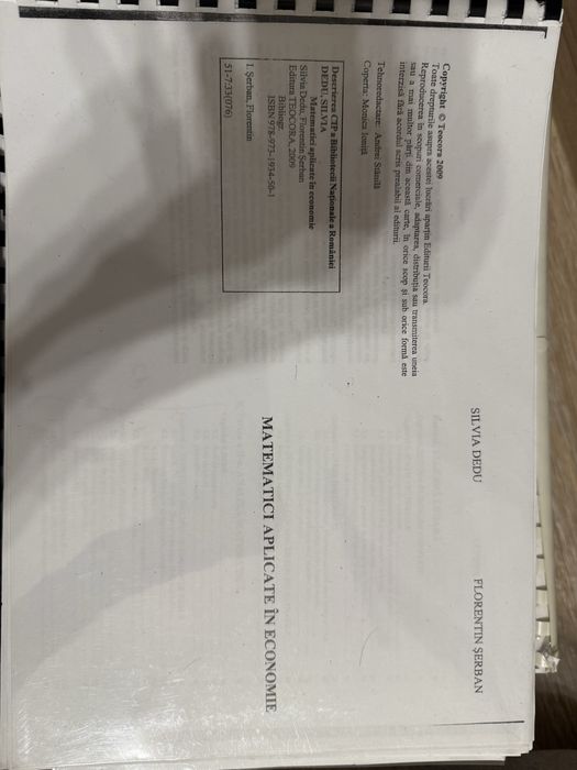 Matematici aplicate in economie