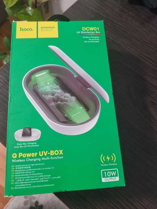 Set Sterilizator Hoco DCW01, - UV +incarcator, wireless, Alb, nou