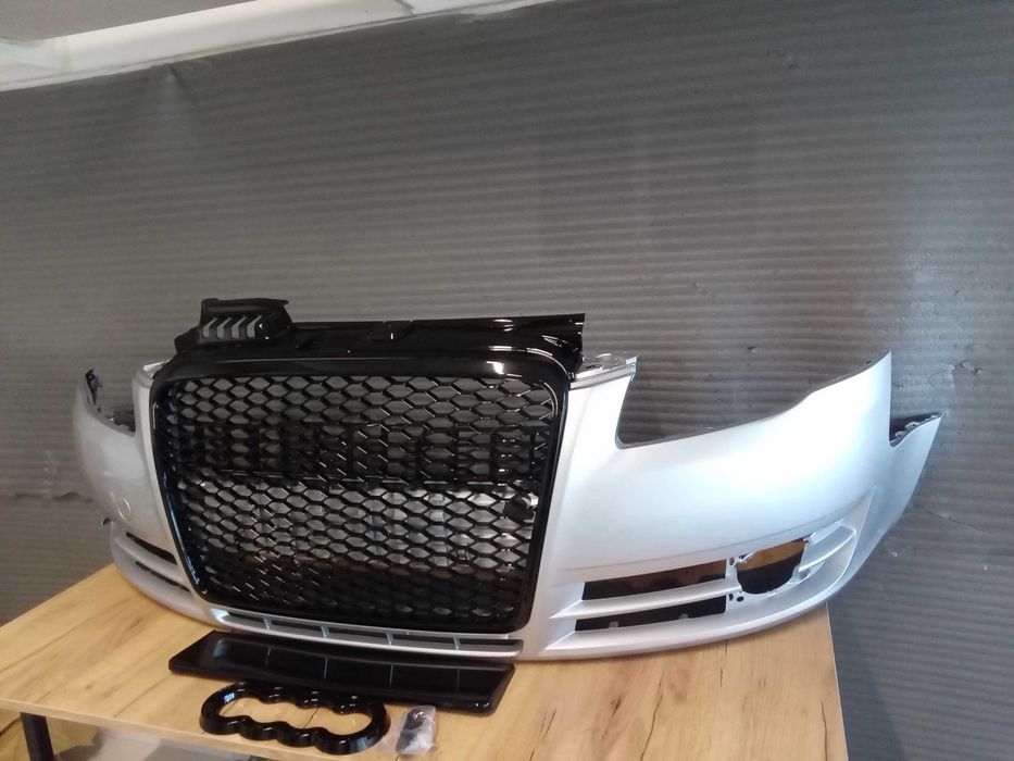 Bara fata+Grila radiator fagure RS LOOK A4 B7 04-07 Argintiu LY7W LY7G