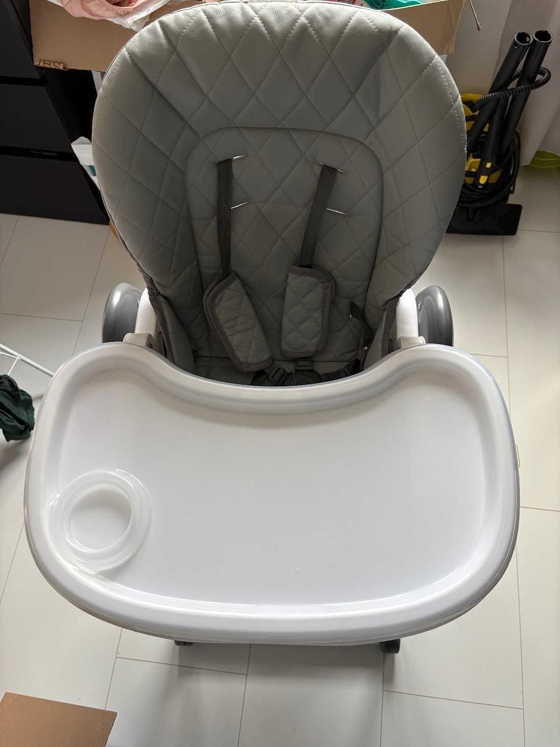 Столче за хранене Loreli Party Cool Grey Leather