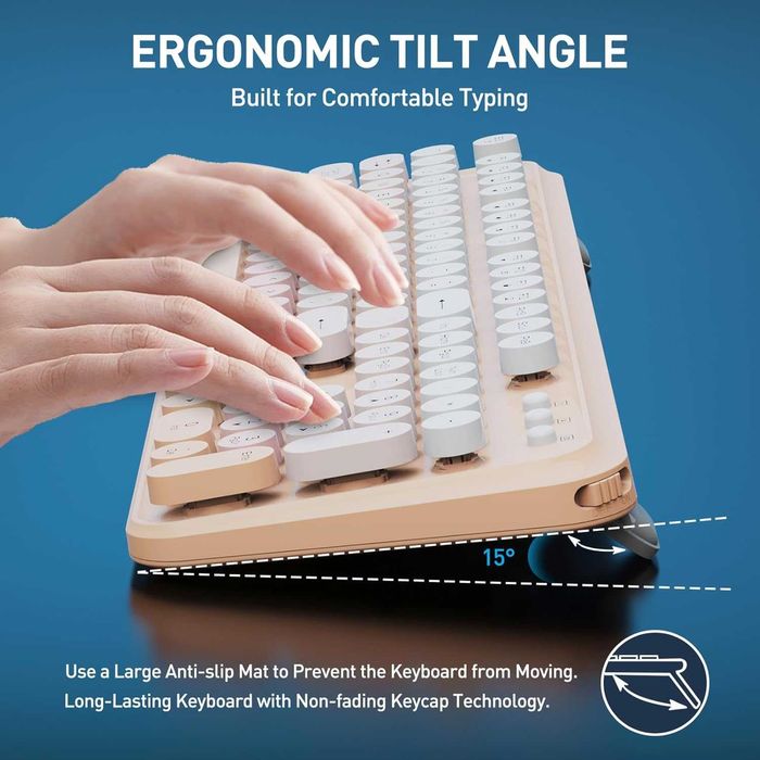 Kit tastatura mecanica & mouse ,wireless,roz,sigilat