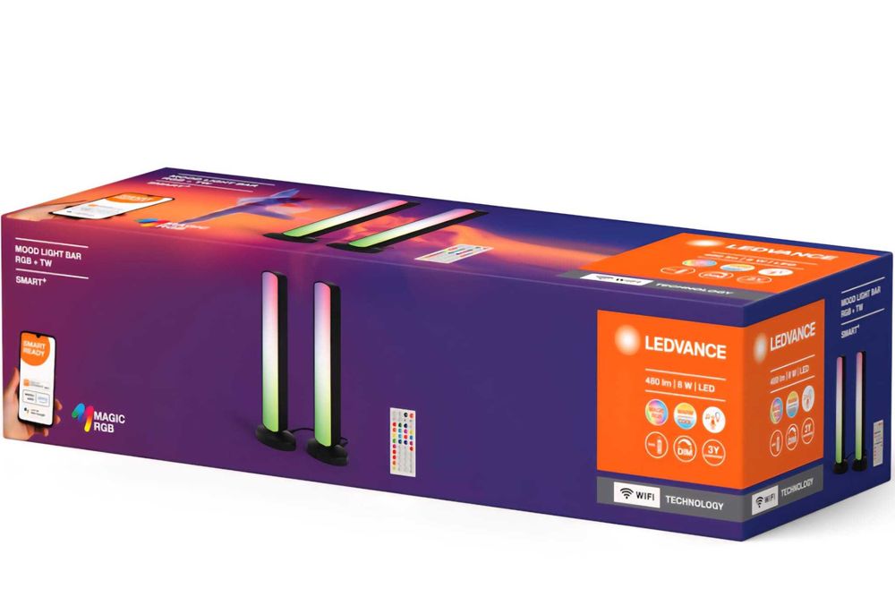 Set 2 lampi inteligente Osram LED RGB Ledvance Mood Light Bar Wi-Fi
