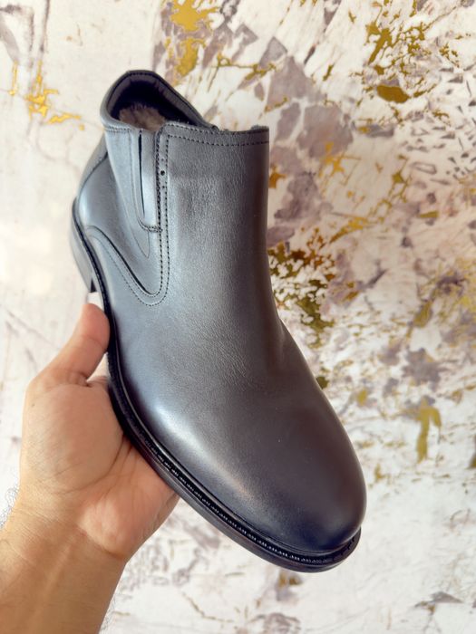 Кожаные ботинки с натуральным мехом