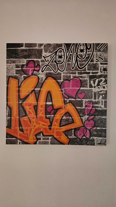 Графити постер/картина на дървена рамка 50 х 50 см