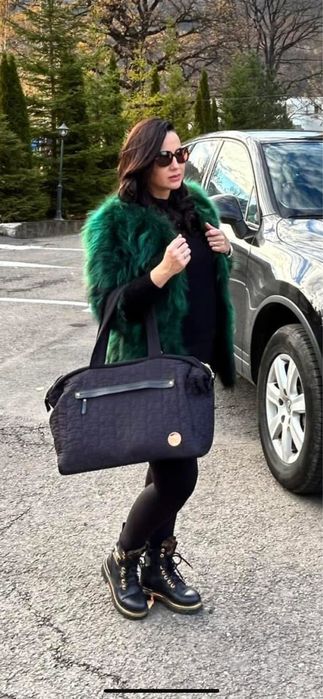 Blană naturală iepure, verde smarald, impecabilă