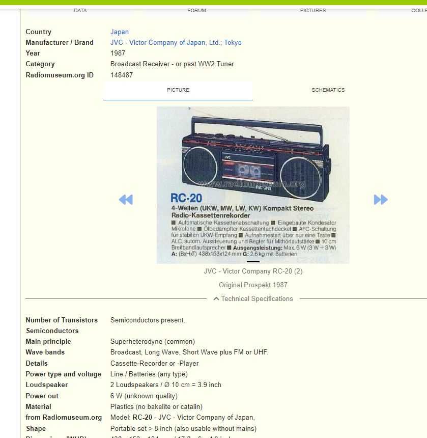 Radiocasetofon de colectie Hitachi TRK- 3D2E - 3DSuper Woofer (1985)