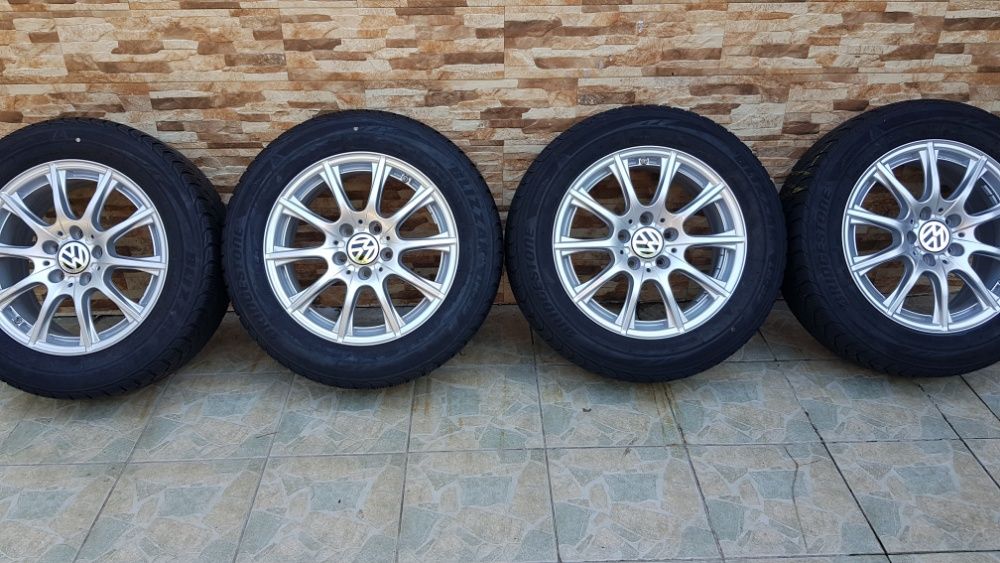 Jante originale 5x112 R16 + anvelope pt Vw Passat, T-Roc, Golf 5-6-7