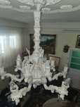 Candelabru albastru ceramica cu 12 brațe si alb cu 12 brațe
