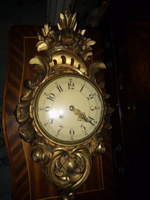 Ceas de perete Rococo lemn masiv sculptat