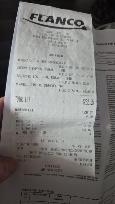 Vand aragaz nou cu garantie