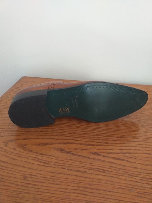 pantofi italienesti culoare cognac, piele, noi, talpa de talpa, 45