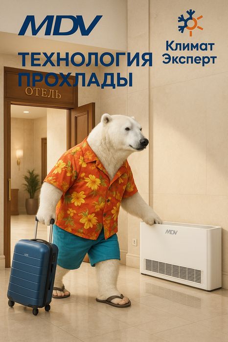 Напольно-потолочные четырёхтрубные фанкойлы MDV
с DC мотором