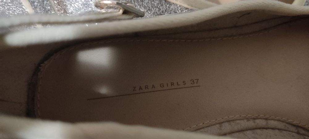 Balerini argintii cu sclipici ZARA 37