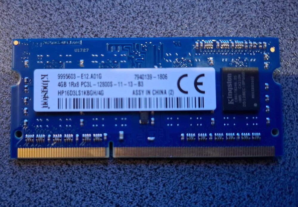 Memorie RAM Kingston, SODIMM laptop DDR3, 4Gb 1600 MHz, 1.35 V