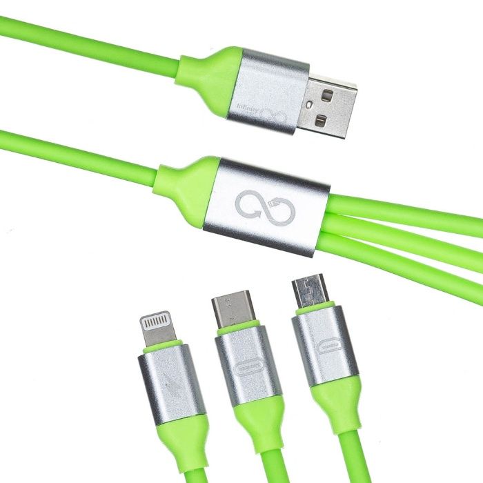 Cablu incarcare 3 in 1 - Trinity Lightning, Micro-USB si USB Type-C