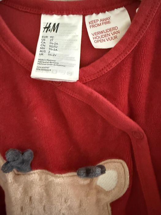Set de Mos Craciun marime 92 si salopeta h&m noua