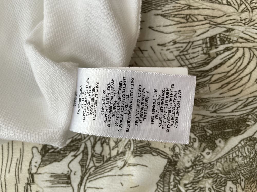 Polo Ralph Lauren тениска с яка S/M бяла
