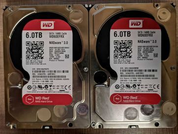 Твърд Диск HDD Western Digital RED 2x 6Tb, WD60EFRX, Nasware 3.0