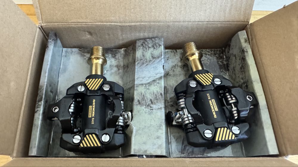 Pedale carbon spd NOI clipless cu adaptor mtb bicicleta gravel sosea