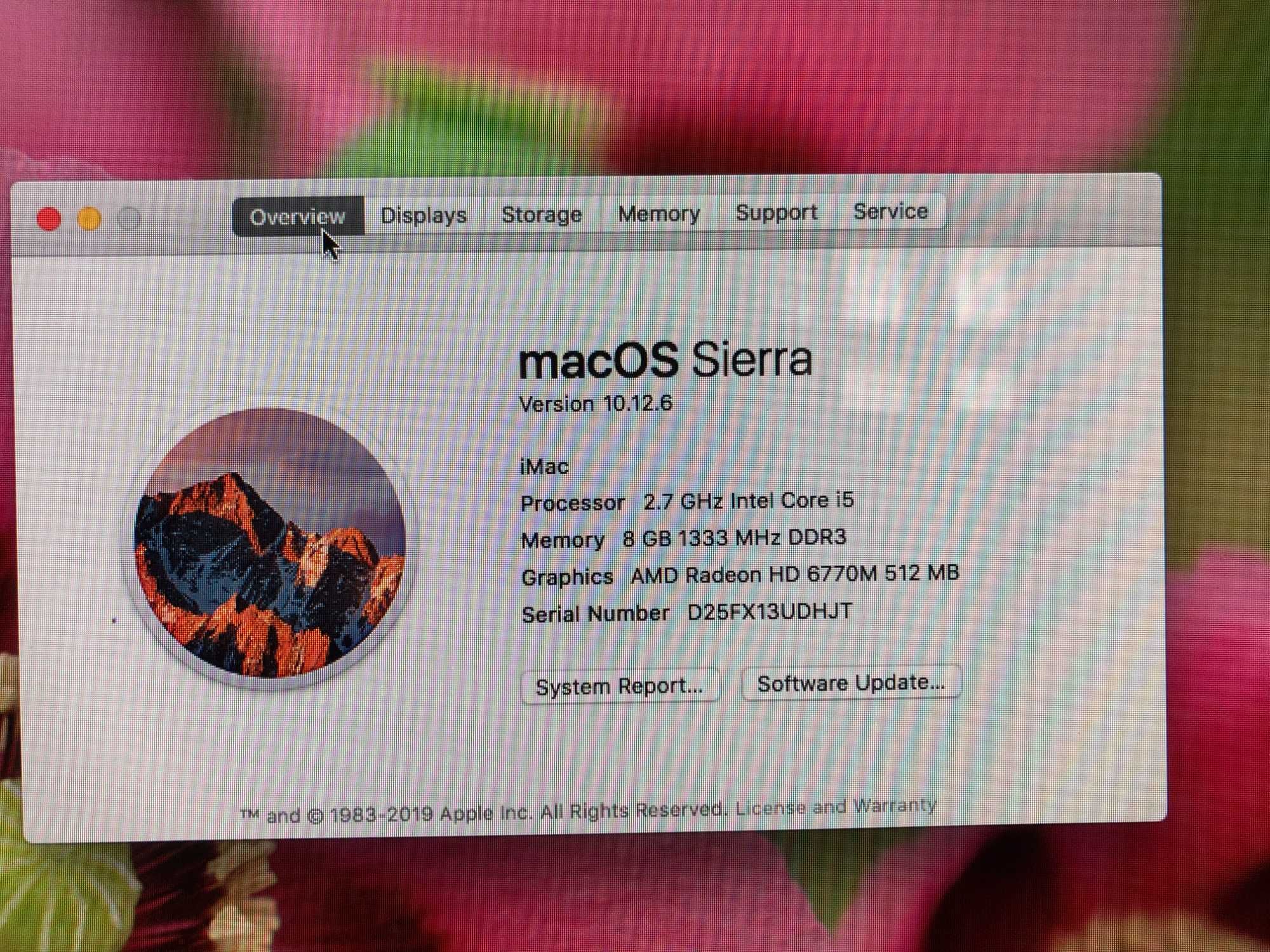 iMac OS Sierra 8GB 21,5”