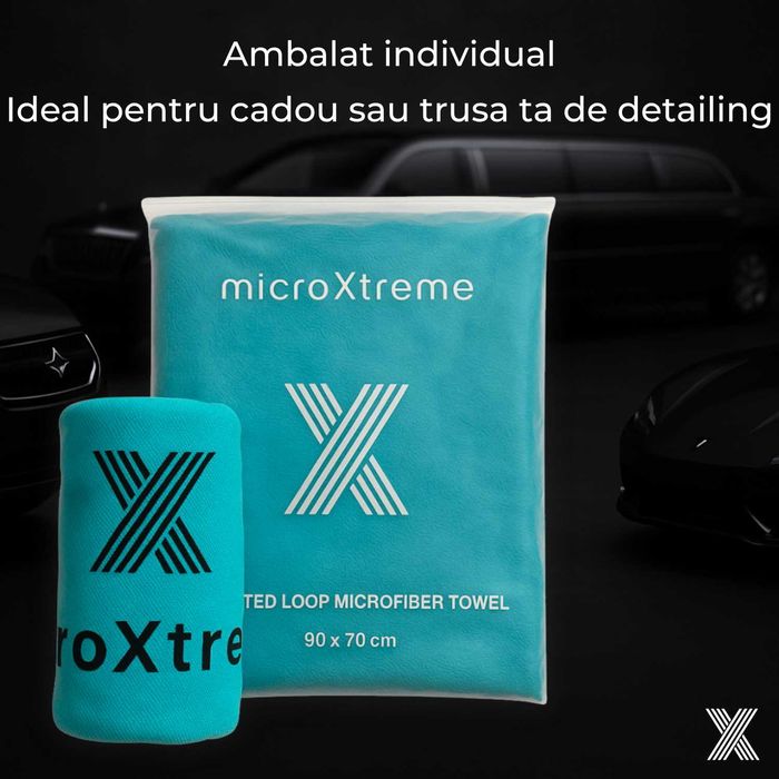 Prosop Uscare Auto XL 90x70 | Microfibră Twisted Loop, Super Absorbant