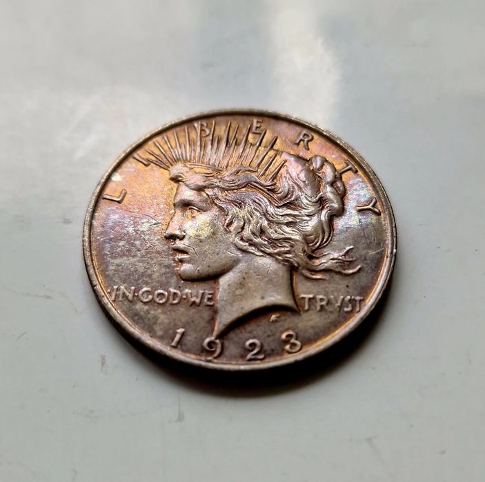 Moneda argint SUA Peace dolar 1923 patina