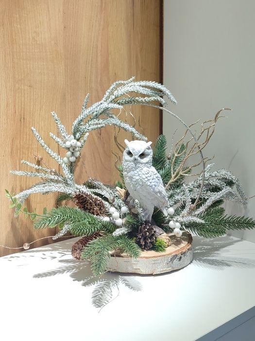 Новогодний декор Полярная сова украшение в дом