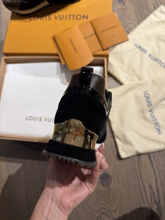 Louis Vuitton естествена кожа нови черни сникърси маратонки