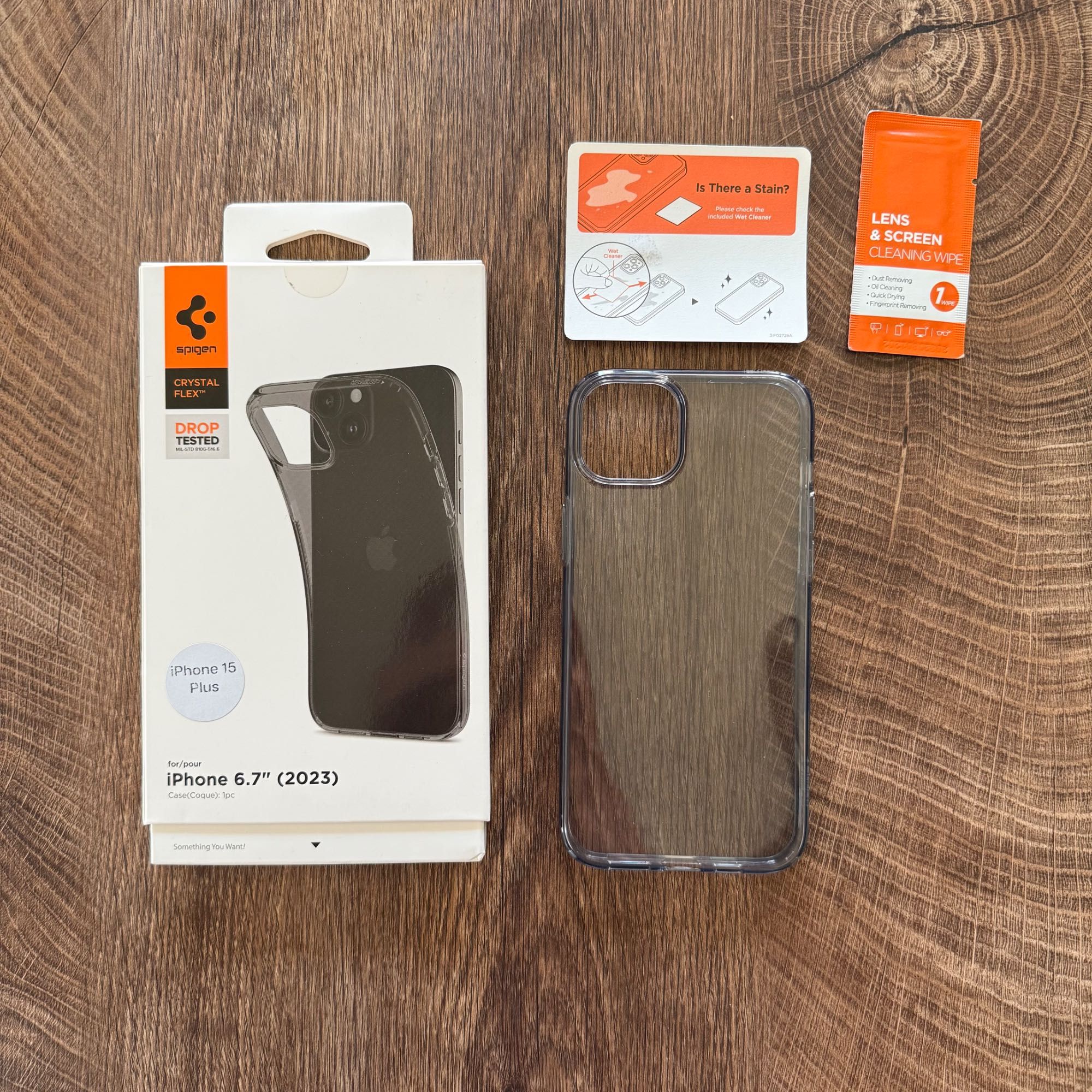 Spigen Crystal Flex кейс за iPhone 15 Plus, прозрачен