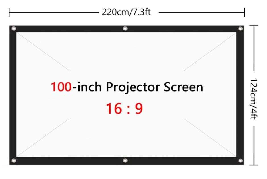 100" Портативен Екран за Мултимедия Презентации Спорт Цифрова Проекция