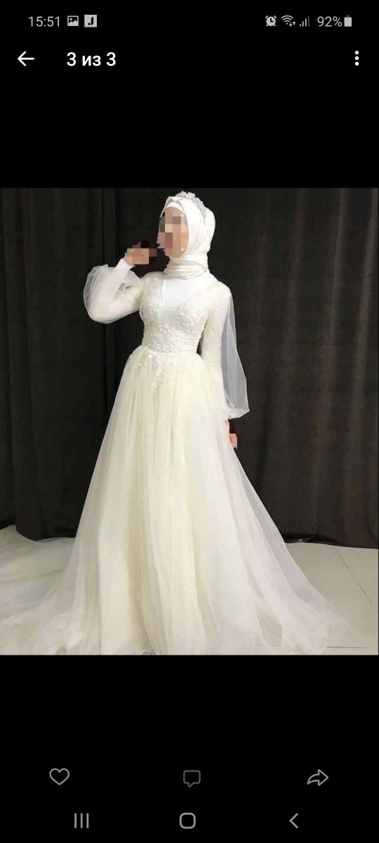 Свадебное платье, ұзын көйлек, хиджаб, длинное, той көйлек