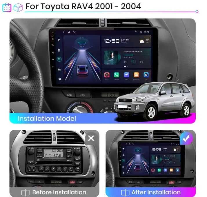 Мултимедия Двоен дин за Toyota RAV4 Дин екран навигация Android RAV 4