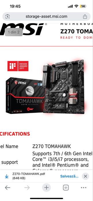 i7 7700k Z270 TOMAHAWK GA-Z170-Gaming K3 +Coller Master Thermalight