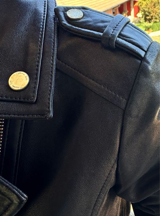 Дамско черно кожено яке Massimo Dutti