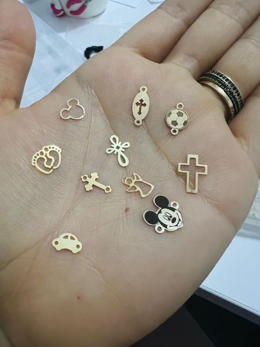 Bratari cu snur si bilute/pandantive aur 14k