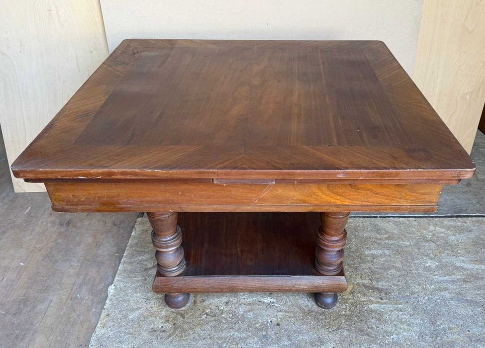 Masa Vintage din Lemn Masiv cu influente ArtDeco; Masa Extensibila