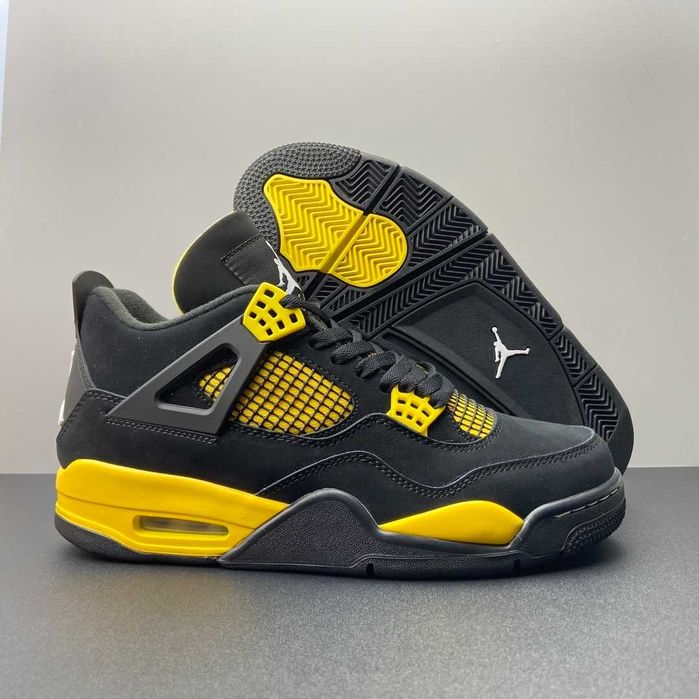 Adidasi Air Jordan 4 Retro Yellow Thunder Premium