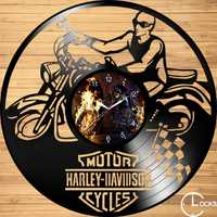 Ceas de perete din lemn Harley Davidson | retro stil modern disc casa