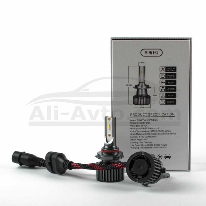 Лед крушки F32 MINI- НВ4 /9006 за фарове 12V - 2 бр.