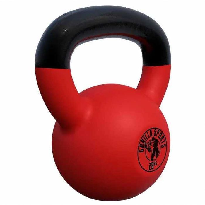 Kettlebell din fontă cu înveliș de cauciuc 28 KG Gorilla Sports
