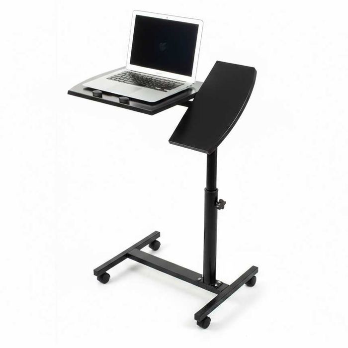 Suport reglabil pentru laptop cu roti si frane birou mobil ajustabil