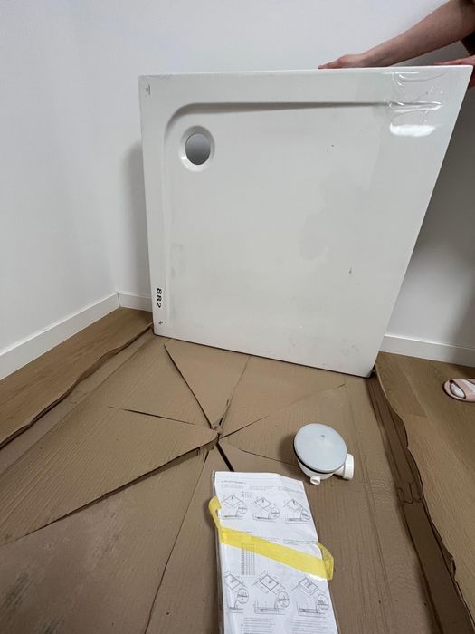 Cadita dus, Ideal Standard, Ultra Flat, patrata, acril, alb, 90x90x4cm