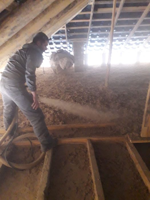 Эковата Утепление крыши от 1000т