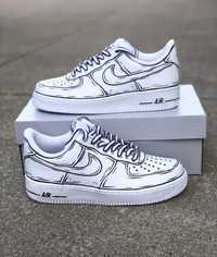 Custom Adisasi Nike Air Force 1 White Black Cartoon 38 39 40 41 42 43